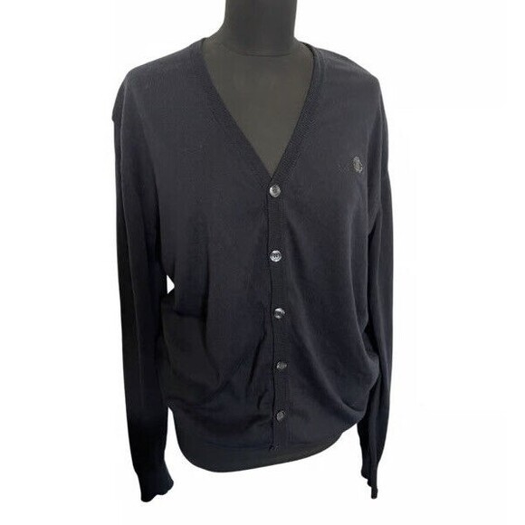 Roberto Cavalli knitted cardigan Made in Italy Cotton&Cashmere with Logo Size M - Picture 2 of 9